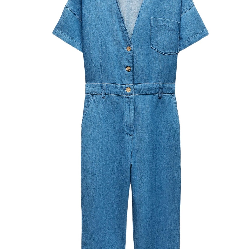 Zara Light Blue Denim Jumpsuit